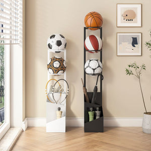 Basketball hoop rack - home sports equipment organizer - racket & soccer ball storage - multi-functional umbrella stand
