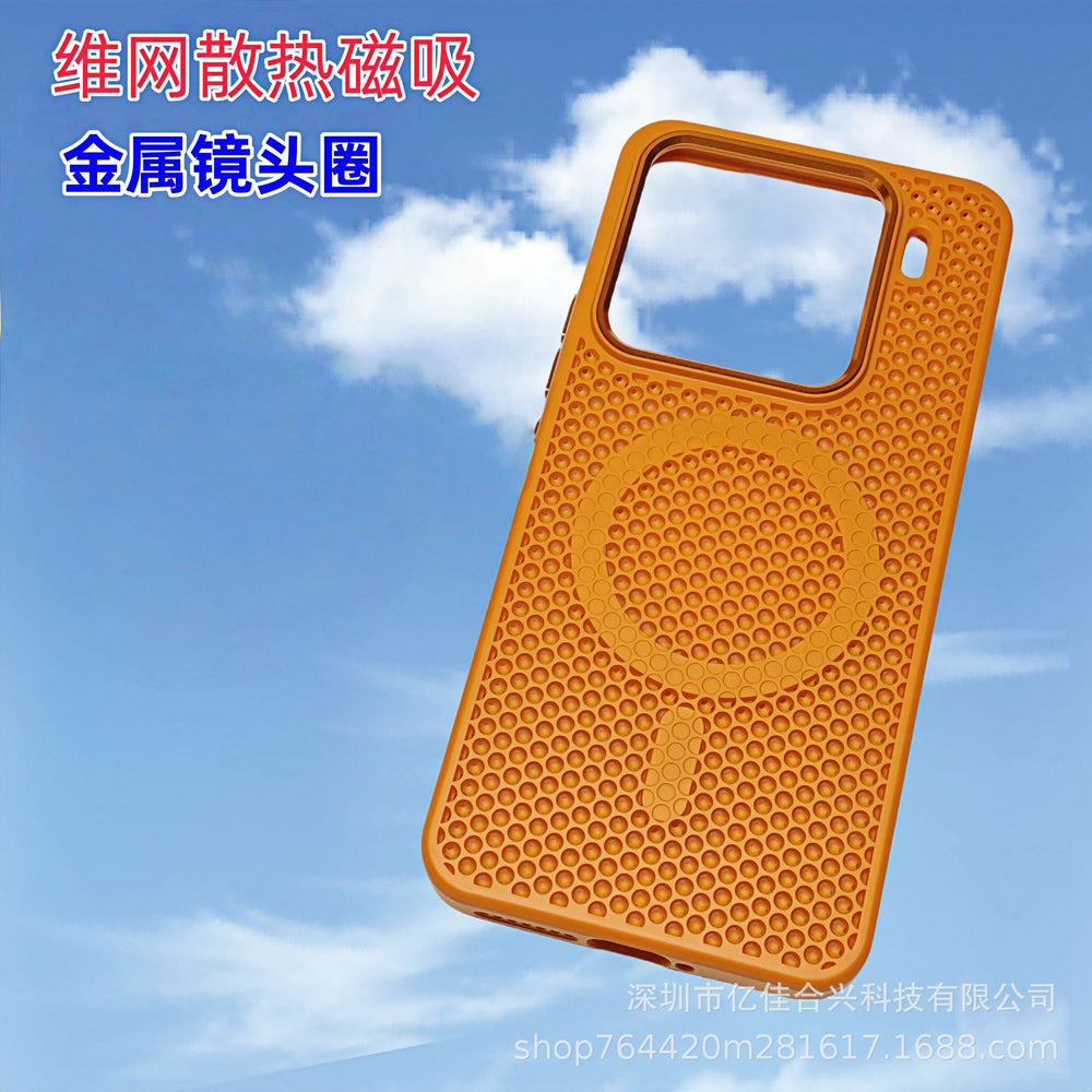 Premium metal lens compatible xiaomi 15 magsafe magnetic honeycomb cooling phone case, redmi k80 drop-proof