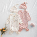 Kids clothing  cross-border new arrivalfashionspring & fallgirllong sleeves one-piece khaki + hat children's clothing