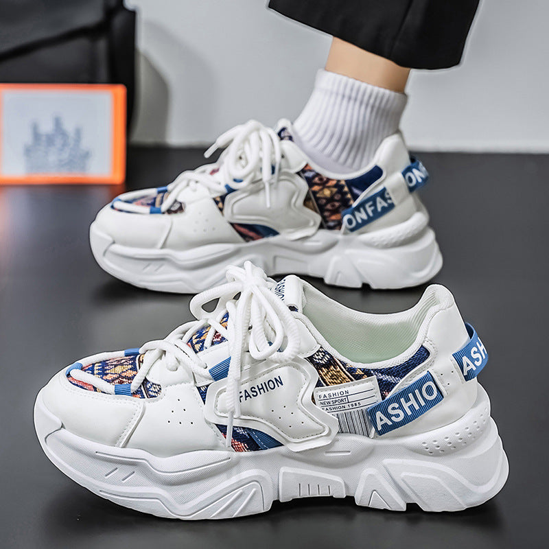 2026 spring new lightweight breathable chunky sneakers for men - thick sole, height increasing, trendy casual, versatile summer athletic shoes