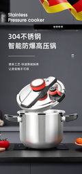 304 stainless steel pressure cooker - household, explosion-proof, high capacity, induction and gas stove compatible