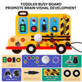 educational early education amazon kids school bus busy board multi-function led switch car power button toy