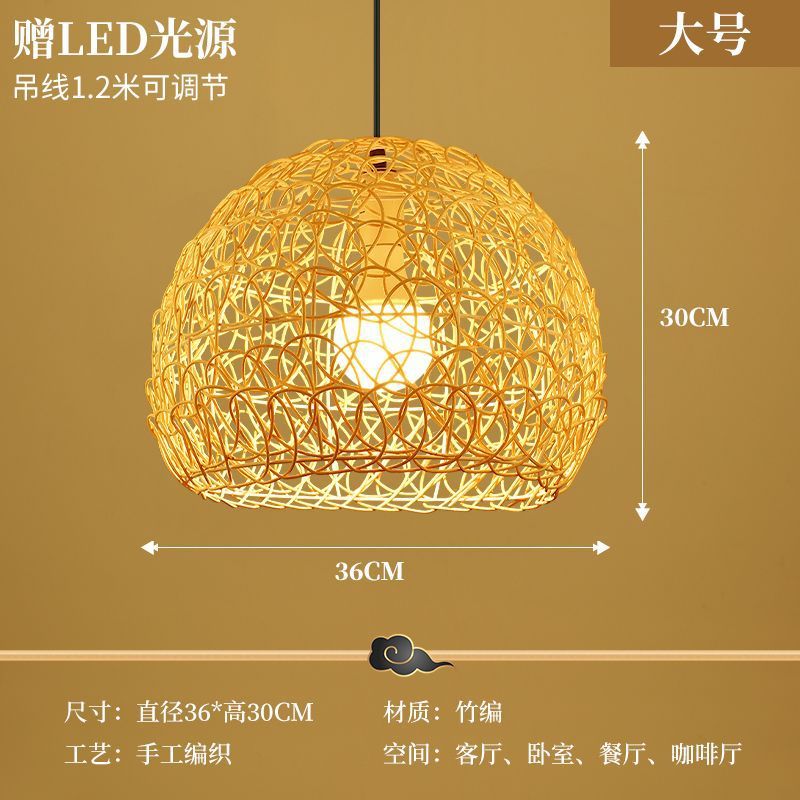 Straw hat chandelier southeast asian rattan creative bamboo art restaurant wedding store hotel b&b lampshade bamboo woven decorative chandelier