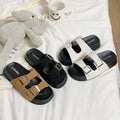 New arrivalcouple slippers thick sole summer outwearclassy sense of heightening shoes short women's sandals birkenstock one-line slippers