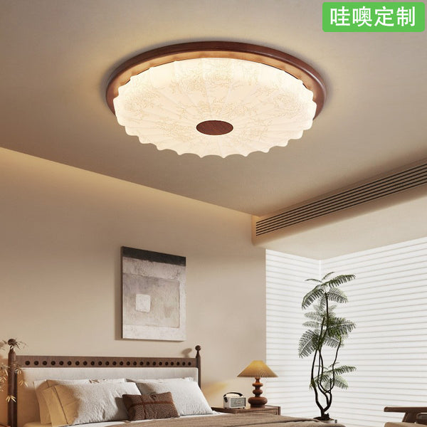 [Wow] Medieval style master bedroom 2025 new pattern retro round ceiling eye protection full spectrum Zhongshan lamps