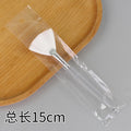 Transparent handle white bristle fan brush