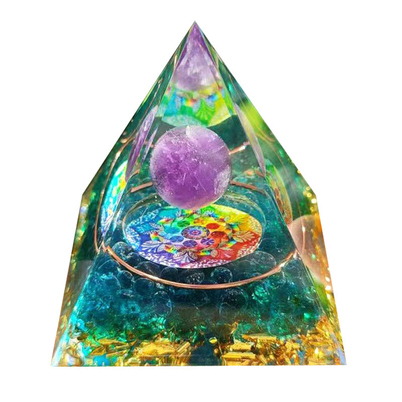Foreign trade crystal ball pyramid 5.6 cm crystal gravel glue,  explosive resin home hand ornament
