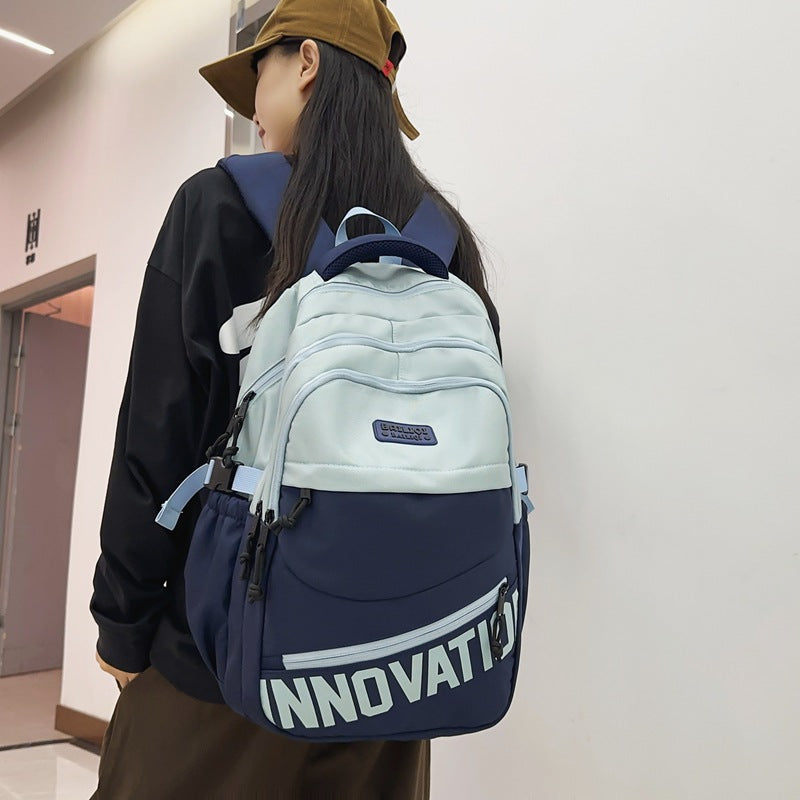 Air cushion back panel backpack - premium casual travel backpack for high school and college students, couples, and university students - thick, durable, and stain-resistant book bag