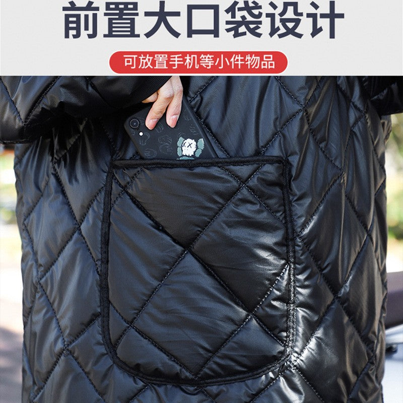 Winter windbreaker waterproof windproof winter cycling thickened fleece electric vehicle battery motorcycle riding cold weather protection suit