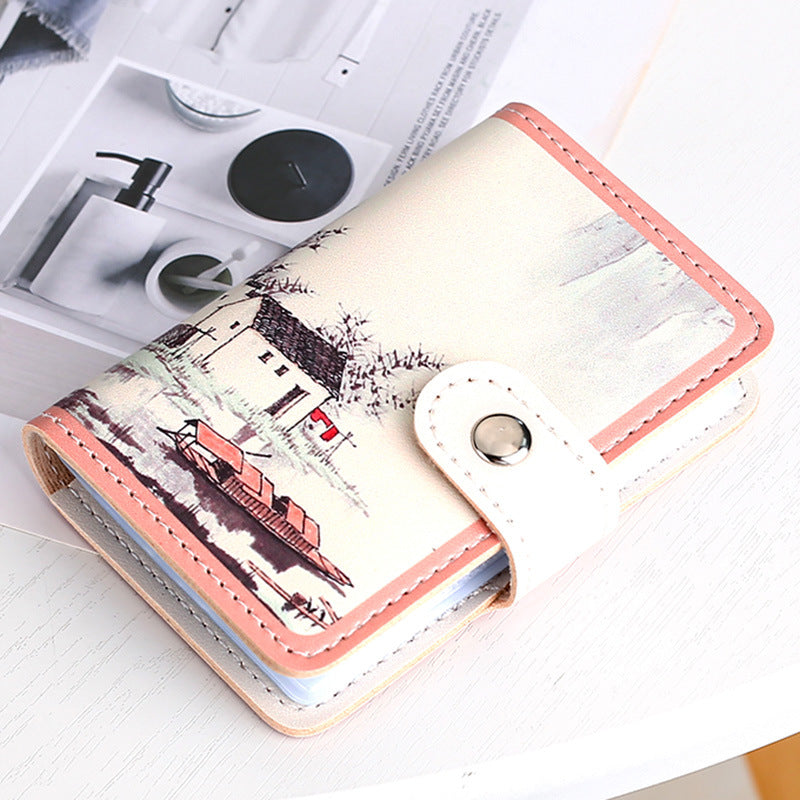Retro anti-degaussing compact card bag large capacity multi-card position anti-theft card holder driver's license bag female credit card holder
