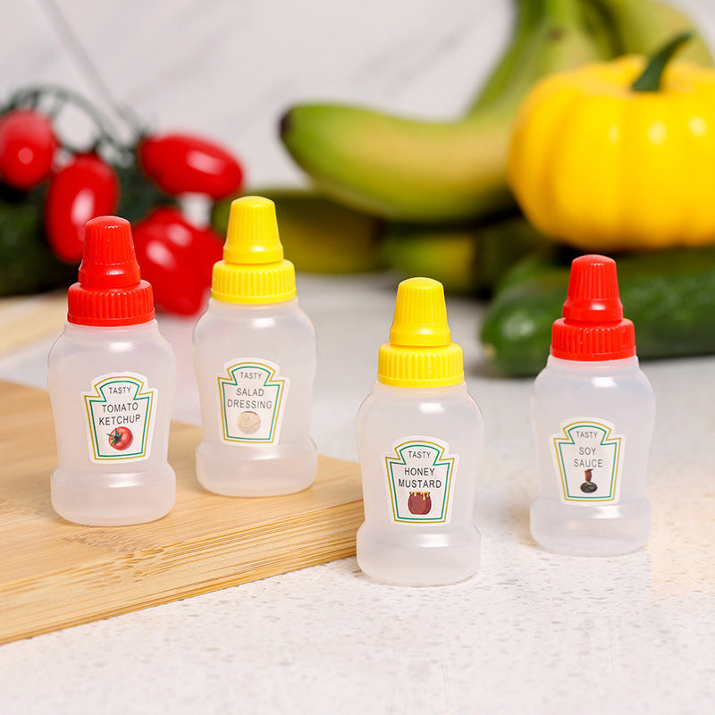 Household squeeze salad dressing dispenser, condiment container, jam squeeze bottle, outdoor bbq seasoning bottle set, home sauce dispenser