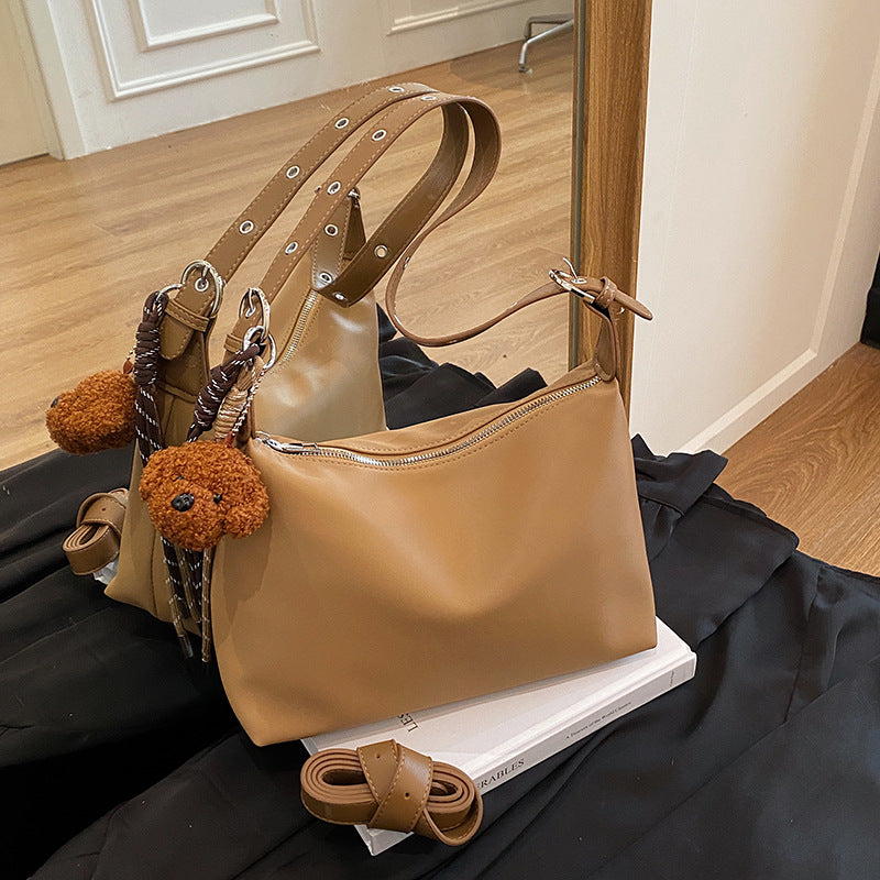 Cross-border high-end simple solid color underarm small square bag women's new fashion anti-splashing bag casual shoulder bag bag