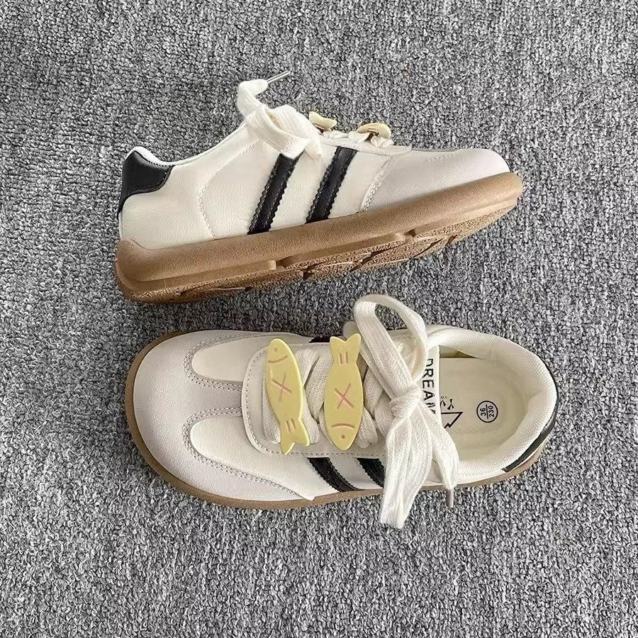 Thick solewhite shoes women's 2026springnew arrivalbest sellingeasiest for matchchic shoes cutecasual sports german training shoes