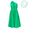 Amazon foreign trade women's summer  new solid color one-shoulder tie-up a-line dress, loose pleated european and american style dress