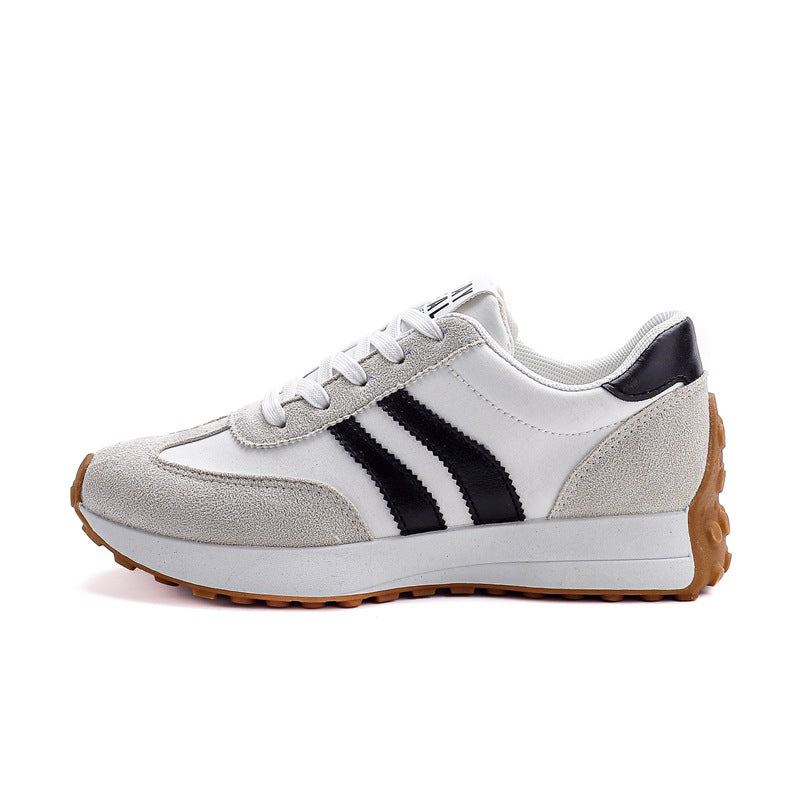 plus size women's shoes new arrival breathable leather sneakers women's korean version thick solecasual soft bottom running dad shoes