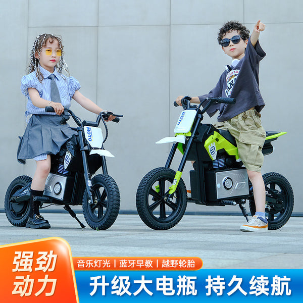 Children's electric motorcycle can seat adults 6-12 years old boys and girls two-wheeled remote control toy car children's electric car