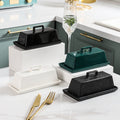 Minimalist ceramic butter dish with lid - amazon butter dish, rectangular butter tray, cheese & butter box