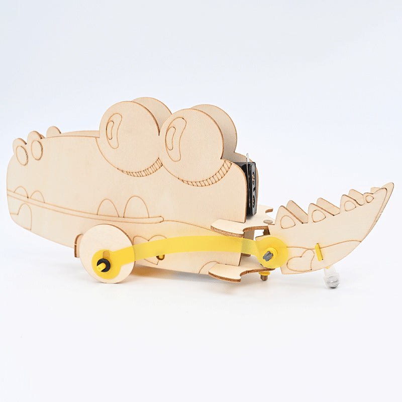Little crocodile, bionic rocking crocodile handmade DIY splicing technology small production puzzle science small experiment material package