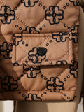 european and american quilted vest + patch embroidered round neck sweatshirt + trousers autumn and winter trousers suit three-piece set