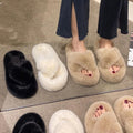 Furry slippers women's internet celebrity outwear 2024new arrivalk-style ins trendy shoes summerfor home home cotton slippers