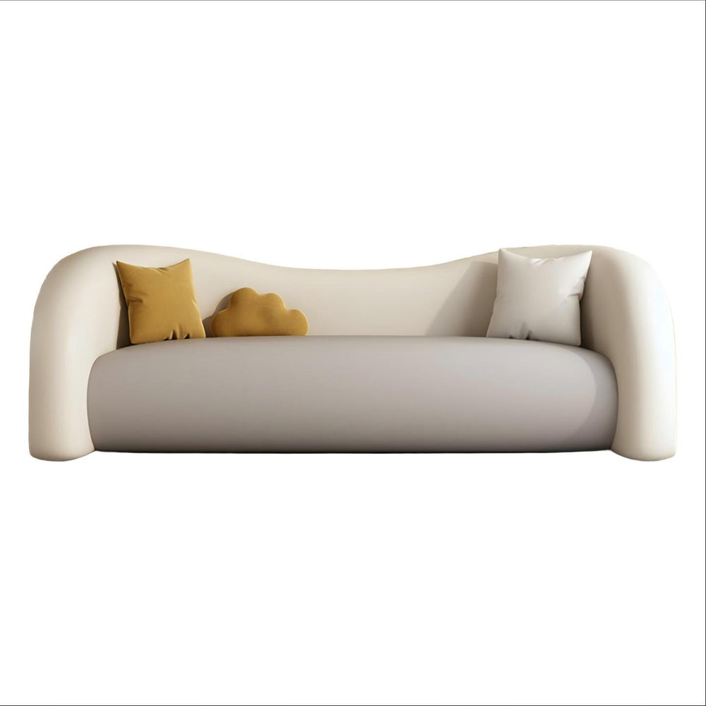 Accessible luxury curved sense of design lazy sofa beauty salon reception rest area bedroom living room fabric leather sofa