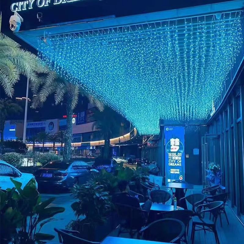 Explosive outdoor waterproof waterfall ice bar light lighting set wedding shopping mall decoration full of stars lights string wholesale
