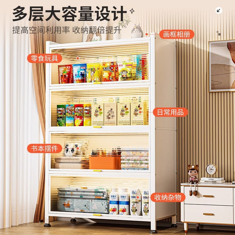 Kitchen storage rack with door, dust-proof storage cabinet, floor-standing multi-layer multi-functional cupboard, sideboard, cupboard, storage cabinet