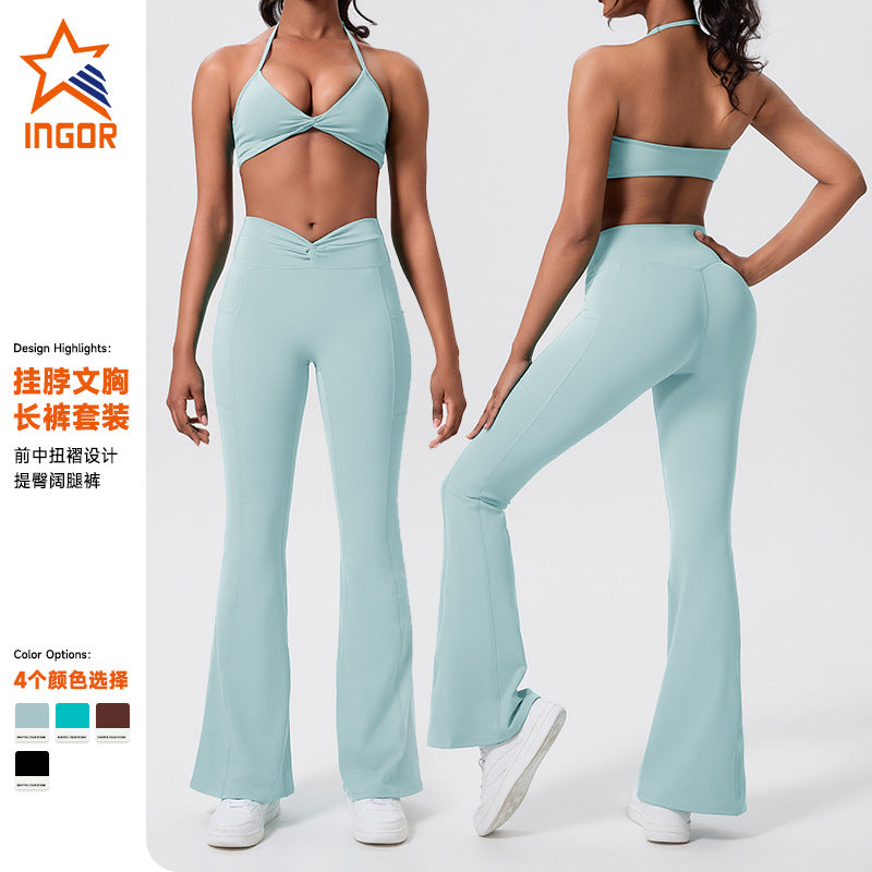 new arrivalslimming look elastic silm yoga clothes suit peach butt yoga pants running fitness clothes suit women