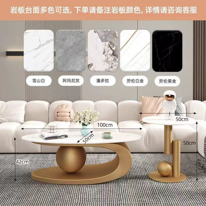 Accessible luxury italian coffee table cream style slate tea table for home living room popular table popular simple rental room coffee table