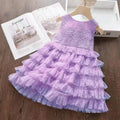 korean style summer girls' lace dress, kids' tank dress, princess tulle dress, baby tutu cake dress
