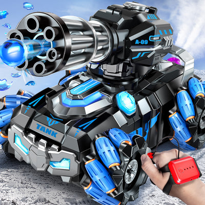 Kids' remote control car - water bomb launcher, gesture sensing tank, 4wd off-road toy car for boys - water bomb launching