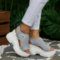 Exportplus sizethick sole sandals summernew arrival fish mouth fairy style platform bottom high heel fly woven sports sandals