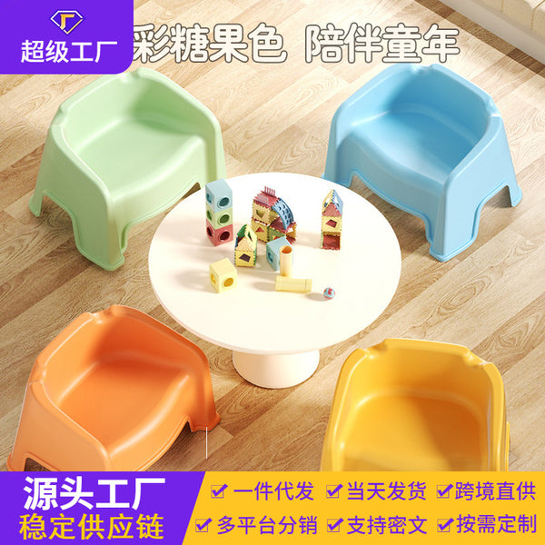 Small stool short backrest kindergarten small chair plastic bench children children living room cute small stool