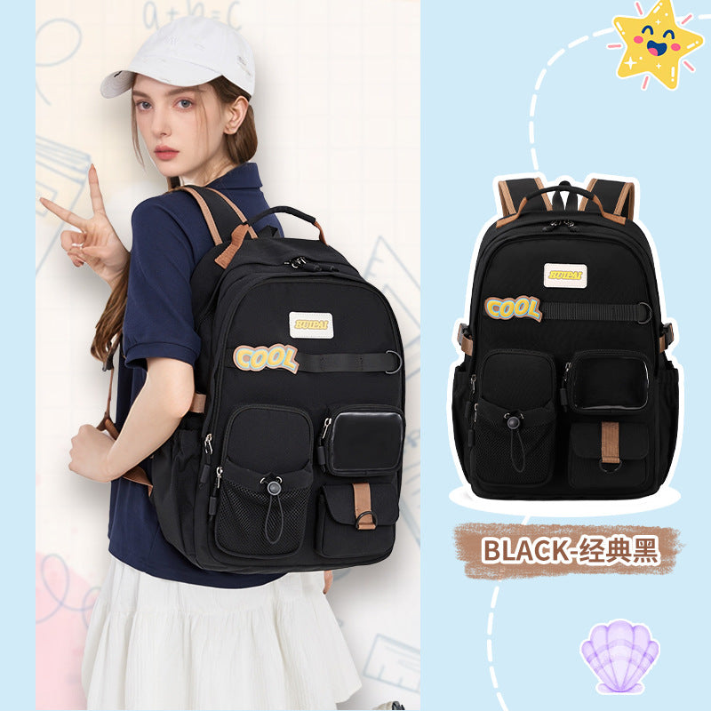 School bag University women's large-capacity dirt-resistant sixth grade spine care small food allowance pain bag backpack high school student travel backpack