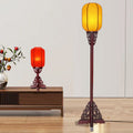 Chinoiserie antique floor lamp zen solid wood living room bedroom restaurant corner bedside retro road guide vertical palace lamp
