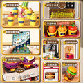Kids' kitchen simulation playset with touchscreen functionality: cooking station, refrigerator, burgers, desserts – pretend play for boys and girls