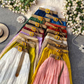 White midi skirt for women, summer  collection: petite-friendly, high-waisted, slimming, flowy, tiered cake skirt