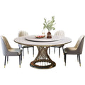 For home dining round table 6-person 8-person small apartment slate dining table hotel creative light luxury small waist dining table