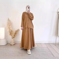 spring cross-border women's clothing set: relaxed fit long sleeve shirt and midi skirt - comfortable commute style