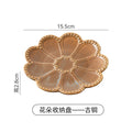 Ins electroplating creative ceramic flower pattern stylish ceramic jewelry storage tray high-looking photo prop display tray