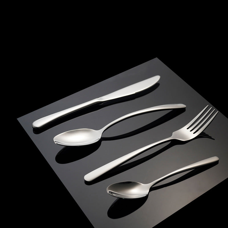 Flat head stainless steel western tableware steak plate suit knife and fork two-piece setfor home steak knife, fork and spoon four-piece set
