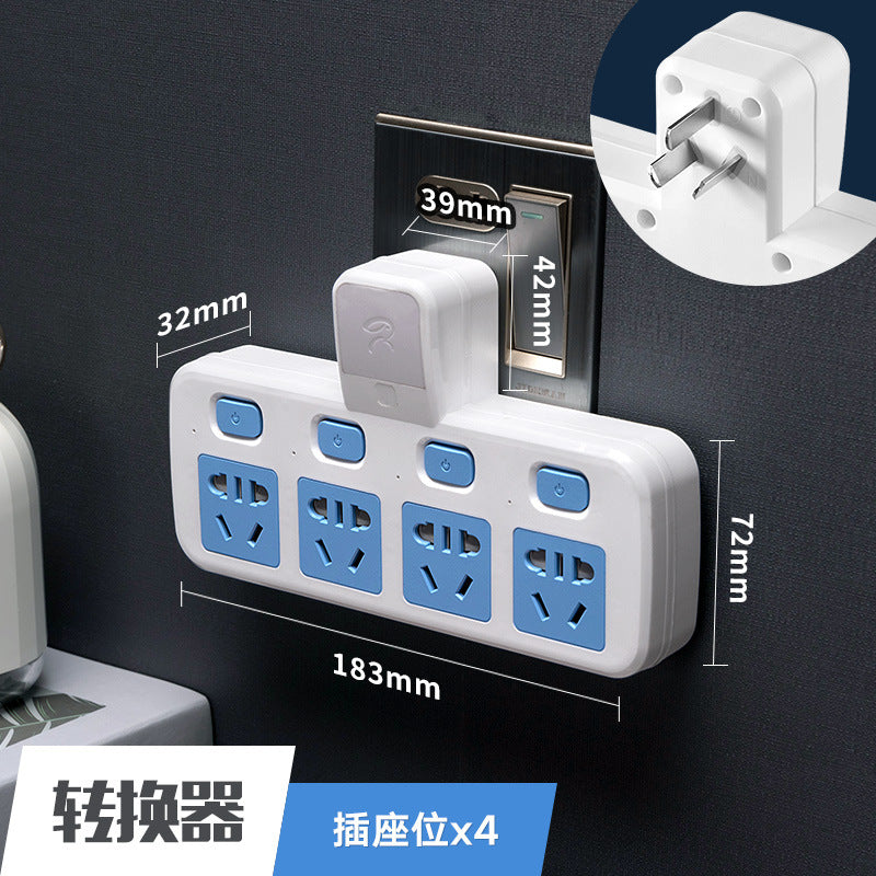 Multi-function wireless socket converter plug - one-to-multiple outlet panel with usb ports, night light, and power strip for home use