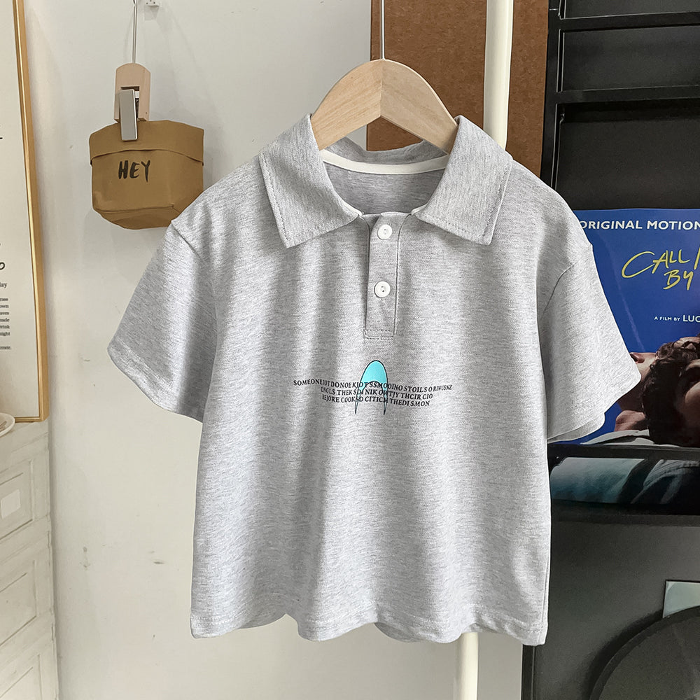 【summer new arrivals】pure cotton kids' polo shirt - summer collection for boys and girls - korean style turn-down collar short sleeve s003