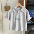 【summer new arrivals】pure cotton kids' polo shirt - summer collection for boys and girls - korean style turn-down collar short sleeve s003