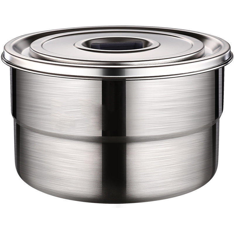 Kitchen Fresh Refrigerator Fresh-keeping Box Fruit and Vegetable Refrigerator Sealed Jar 304 Stainless Steel Round Refrigerator Fresh-keeping Bowl with Lid