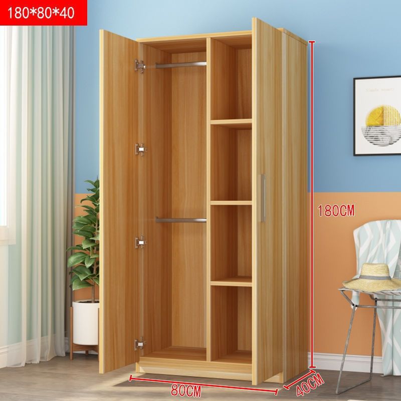 Wardrobe solid wood simple household bedroom rental room simple plate assembly storage cabinet locker large wardrobe
