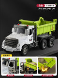 Kids' construction engineering toys - alloy dump truck, mixer truck, crane, excavator, log loader, and transporter - ages 3-6