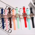Fashion rhinestone silicone watch female student accessible luxuryelegantniche style design preppy style forest style young casual watch