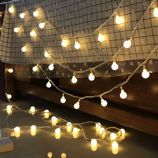 LED light string usb remote control round ball small string light battery light room christmas decoration outdoor camping full sky lights