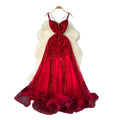 High-end women's dress: luxurious, slim-fit, elegant, mesh & sequin velvet splice cami dress - trendy & chic
